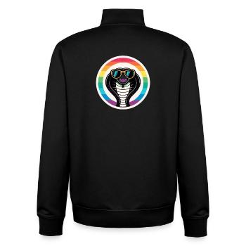 Cobra Royal arc-en-ciel lunettes rétro - Sweat zippé unisexe en coton bio Stanley/Stella - noir - Dos - AI Model Male 185 light (185cm)