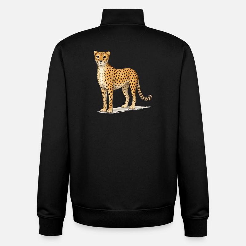 Gepard Cartoon-Illustration - Unisex Organic Zip Sweatshirt von Stanley/Stella - Schwarz