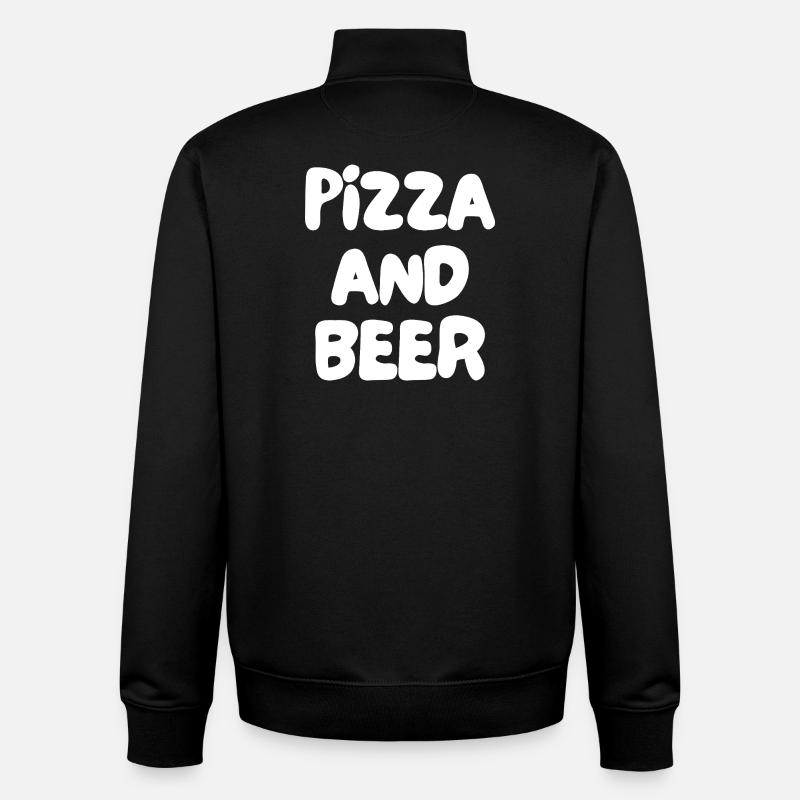 pizza and beer - Unisex Organic Zip Sweatshirt by Stanley/Stella - black