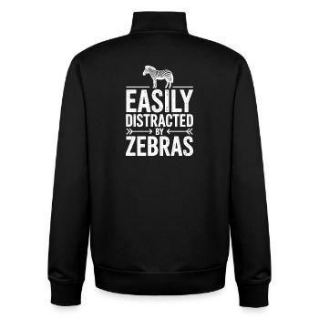 Zebra Sprüche Zebras Lustiges Zebra Geschenk - Unisex Organic Zip Sweatshirt von Stanley/Stella - Schwarz - Hinten - AI Model Male 185 light (185cm)