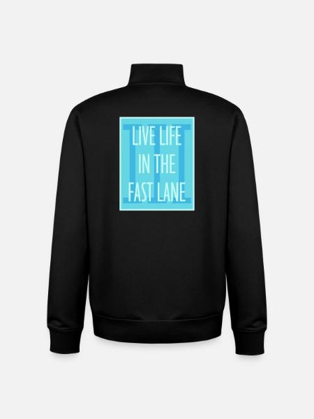 Life In The Fast Lane Schwimmer Lustig Pool Spruch - Unisex Organic Zip Sweatshirt von Stanley/Stella - Schwarz
