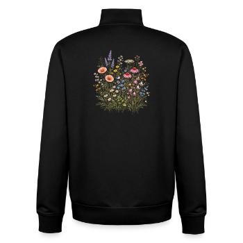 Wildflowers Flowers Flowers Natural Botanical Garden - Unisex Organic Zip Sweatshirt by Stanley/Stella - black - Back - AI Model Male 185 light (185cm)
