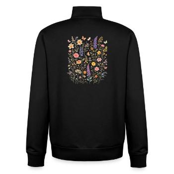 Wildflowers Flowers Flowers Natural Botanical Garden - Unisex Organic Zip Sweatshirt by Stanley/Stella - black - Back - AI Model Male 185 light (185cm)
