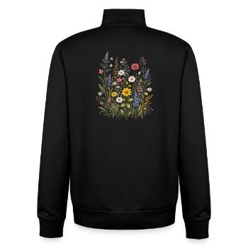 Wildflowers Flowers Flowers Natural Botanical Garden - Unisex Organic Zip Sweatshirt by Stanley/Stella - black - Back - AI Model Male 185 light (185cm)