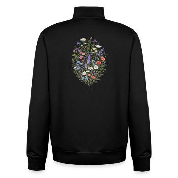 Wildflowers Flowers Flowers Natural Botanical Garden - Unisex Organic Zip Sweatshirt by Stanley/Stella - black - Back - AI Model Male 185 light (185cm)
