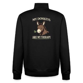 Esel-liebhaber Esel Lustiger Esel Bauernhoftier - Unisex Organic Zip Sweatshirt von Stanley/Stella - Schwarz - Hinten - AI Model Male 185 light (185cm)