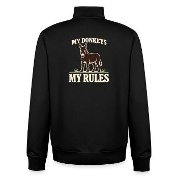 Esel-liebhaber Esel Lustiger Esel Bauernhoftier - Unisex Organic Zip Sweatshirt von Stanley/Stella - Schwarz - Hinten - AI Model Male 185 light (185cm)