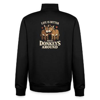Esel-liebhaber Esel Lustiger Esel Bauernhoftier - Unisex Organic Zip Sweatshirt von Stanley/Stella - Schwarz - Hinten - AI Model Male 185 light (185cm)