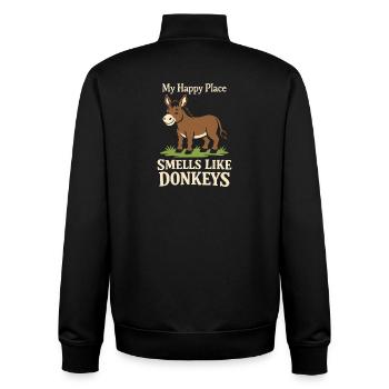 Esel-liebhaber Esel Lustiger Esel Bauernhoftier - Unisex Organic Zip Sweatshirt von Stanley/Stella - Schwarz - Hinten - AI Model Male 185 light (185cm)