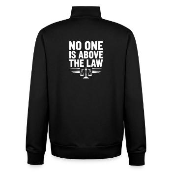 No One is Above the Law - Unisex Organic Zip Sweatshirt by Stanley/Stella - black - Back - AI Model Male 185 light (185cm)