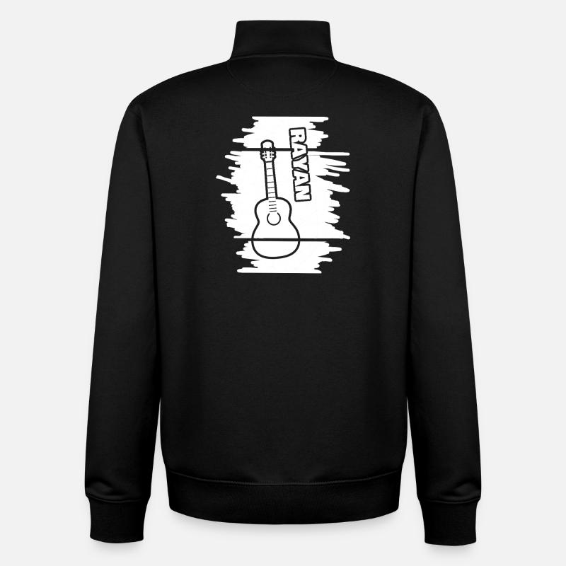 Guitariste Rayan - Sweat zippé unisexe en coton bio Stanley/Stella - noir