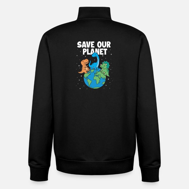 Save Our Planet Climate Environmental - Unisex Organic Zip Sweatshirt by Stanley/Stella - black