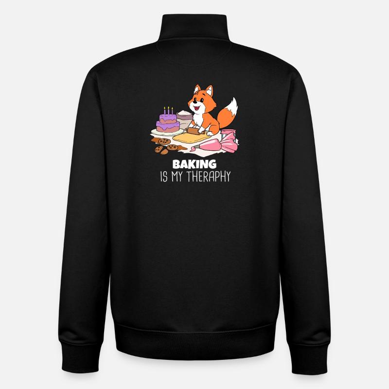 Fuchs Baking Therapy: Cakes & Cookies - Unisex Organic Zip Sweatshirt by Stanley/Stella - black