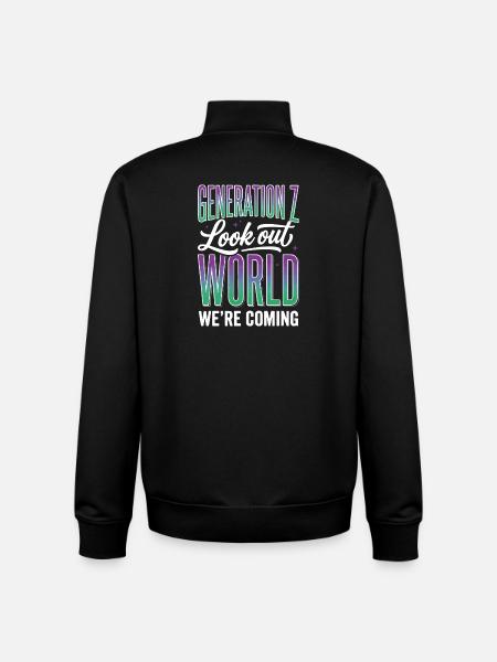 Generation Z Lookout World - Unisex Organic Zip Sweatshirt by Stanley/Stella - black