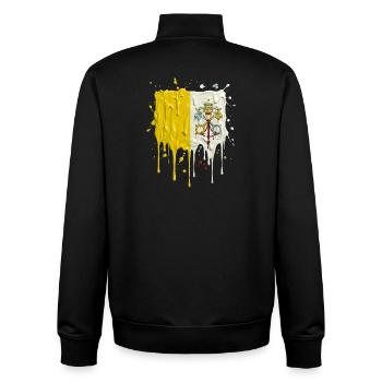 Vatican's yellow and white color split - Unisex Organic Zip Sweatshirt by Stanley/Stella - black - Back - AI Model Male 185 light (185cm)