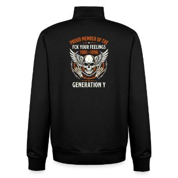 Gen Y Skull Wings 1981-1996 - Unisex Organic Zip Sweatshirt by Stanley/Stella - black - Back - AI Model Male 185 light (185cm)