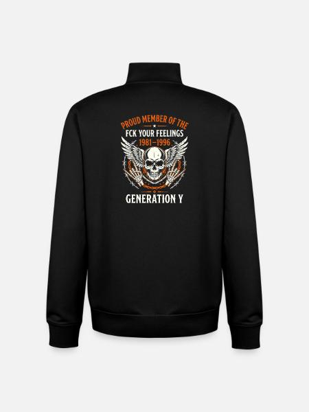Gen Y Skull Wings 1981-1996 - Unisex Organic Zip Sweatshirt by Stanley/Stella - black