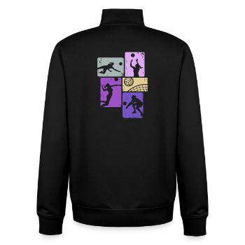 Volleyball Mädchen Beachvolleyball Volleyballerin - Unisex Organic Zip Sweatshirt von Stanley/Stella - Schwarz - Hinten - AI Model Male 185 light (185cm)