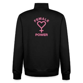 GIRL POWER – HEART OF STRENGTH! ♀ GIRLS SISTERS - Unisex Organic Zip Sweatshirt by Stanley/Stella - black - Back - AI Model Male 185 light (185cm)