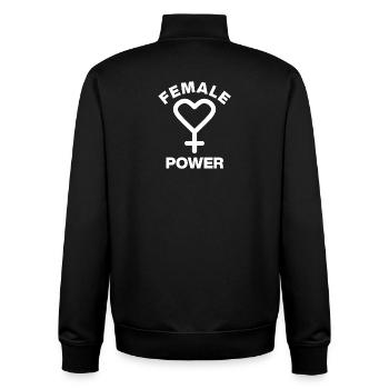 FEMALE POWER – GIRL POWER FAUST! ♀ GIRLS SISTERS - Unisex Organic Zip Sweatshirt von Stanley/Stella - Schwarz - Hinten - AI Model Male 185 light (185cm)