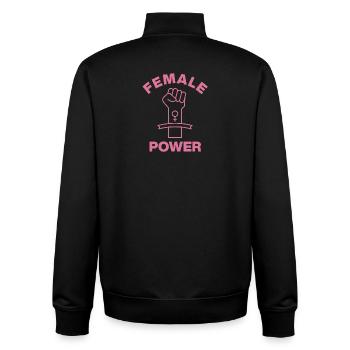 FEMALE POWER – GIRL POWER FAUST! ♀ GIRLS SISTERS - Unisex Organic Zip Sweatshirt von Stanley/Stella - Schwarz - Hinten - AI Model Male 185 light (185cm)