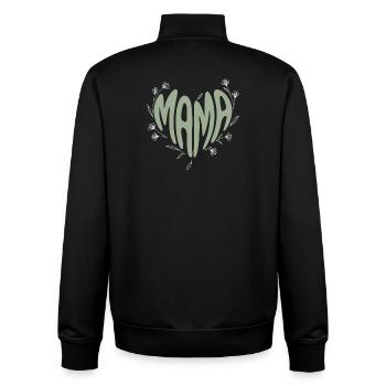 Font de maman cœur avec des fleurs - Sweat zippé unisexe en coton bio Stanley/Stella - noir - Dos - AI Model Male 185 light (185cm)
