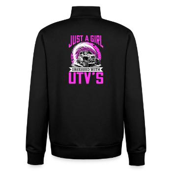 UTV Off Road Girl Woman 4 Wheeler Side by side - Unisex Organic Zip Sweatshirt von Stanley/Stella - Schwarz - Hinten - AI Model Male 185 light (185cm)