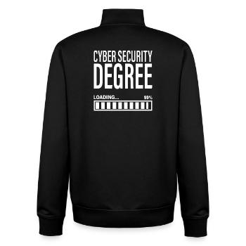 Cybersecurity Student Engineer Cyber Security - Unisex Organic Zip Sweatshirt by Stanley/Stella - black - Back - AI Model Male 185 light (185cm)