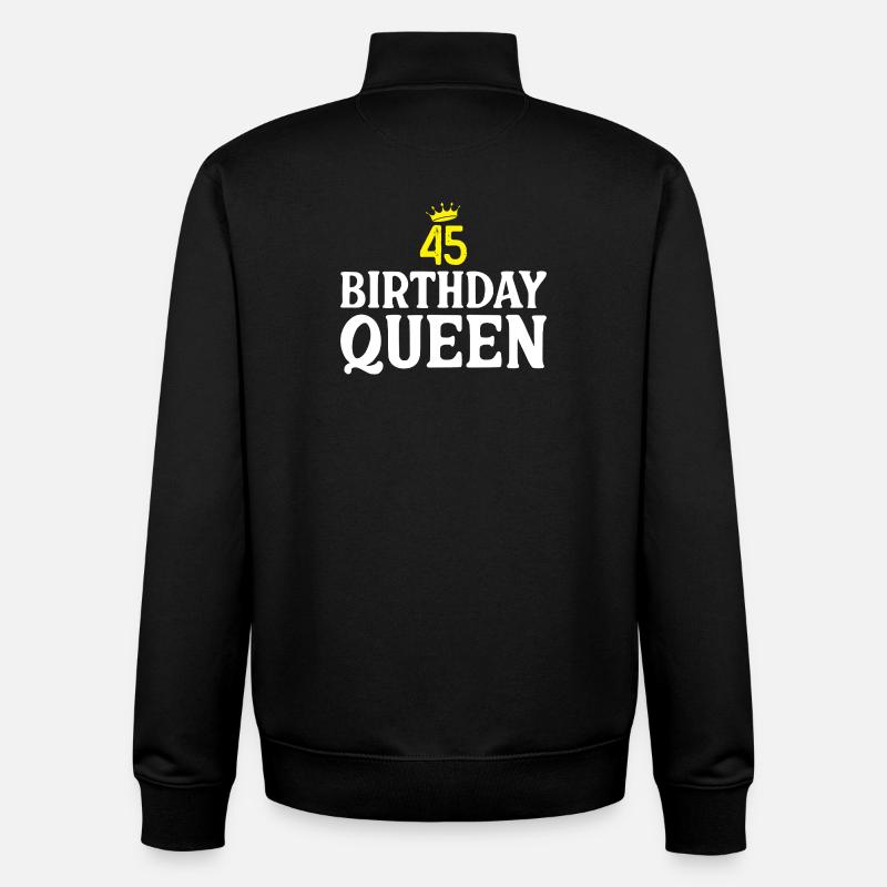 45 anniversaire Cadeaux - Sweat zippé unisexe en coton bio Stanley/Stella - noir