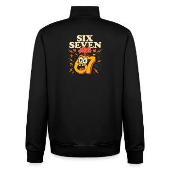 Six Seven 67 Italian Brainrot Nerd Humour Drôle - Sweat zippé unisexe en coton bio Stanley/Stella - noir - Dos - AI Model Male 185 light (185cm)
