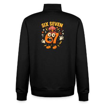 Six Seven 67 Italian Brainrot Nerd Humour Drôle - Sweat zippé unisexe en coton bio Stanley/Stella - noir - Dos - AI Model Male 185 light (185cm)