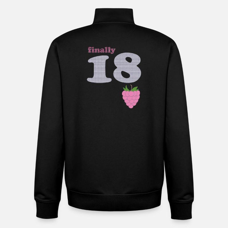 Finally 18 – Berry Plaid Design - Unisex Organic Zip Sweatshirt by Stanley/Stella - black