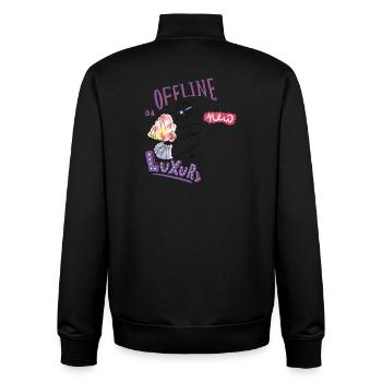 Offline   - Unisex Organic Zip Sweatshirt von Stanley/Stella - Schwarz - Hinten - AI Model Male 185 light (185cm)