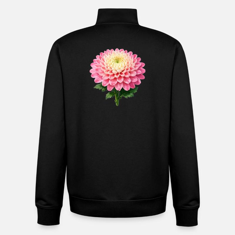 Rosa Chrysantheme-Blüte - Unisex Organic Zip Sweatshirt von Stanley/Stella - Schwarz
