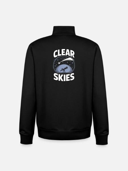 Clear Skies Telescope Stargazer - Unisex Organic Zip Sweatshirt by Stanley/Stella - black