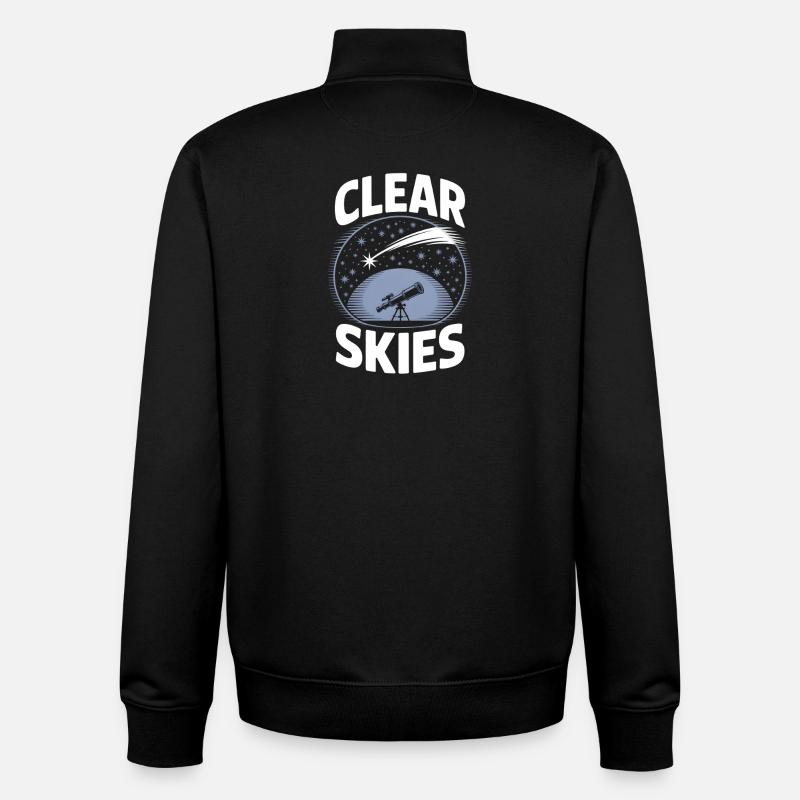 Télescope Ciel Clair Observateur d’étoiles - Sweat zippé unisexe en coton bio Stanley/Stella - noir