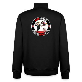 The Antifa Witch - Police - Sweat zippé unisexe en coton bio Stanley/Stella - noir - Dos - AI Model Male 185 light (185cm)