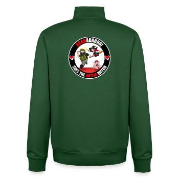 Die Antifa-Hexe – Grenzschutz - Unisex Organic Zip Sweatshirt von Stanley/Stella - Flaschengrün - Hinten - AI Model Male 185 dark (185cm)