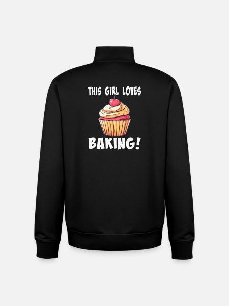 This girl loves baking - Unisex Organic Zip Sweatshirt by Stanley/Stella - black