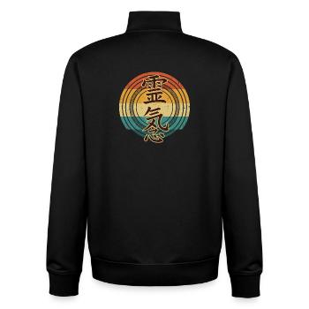Reiki Kanji Retro Vintage Design - Unisex Organic Zip Sweatshirt by Stanley/Stella - black - Back - AI Model Male 185 light (185cm)