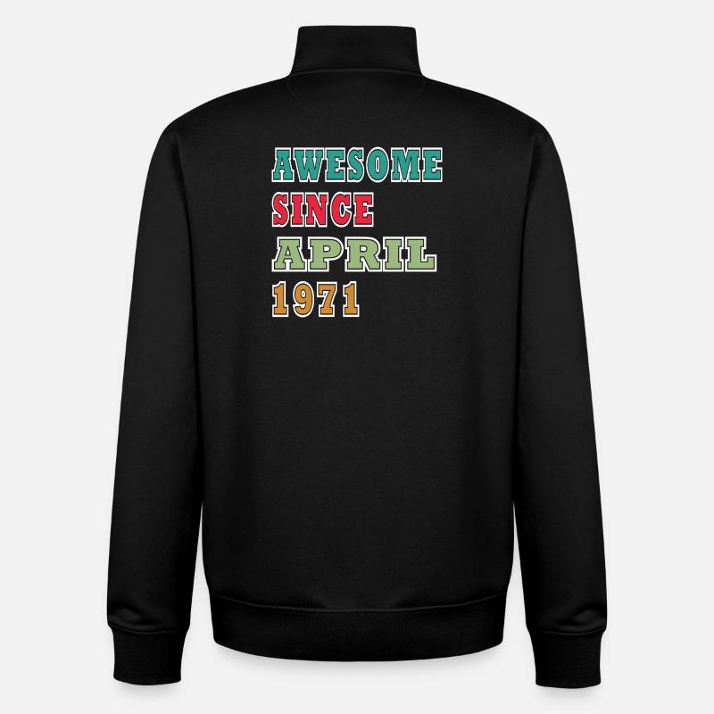 Awesome since April 1971 - Unisex Organic Zip Sweatshirt by Stanley/Stella - black