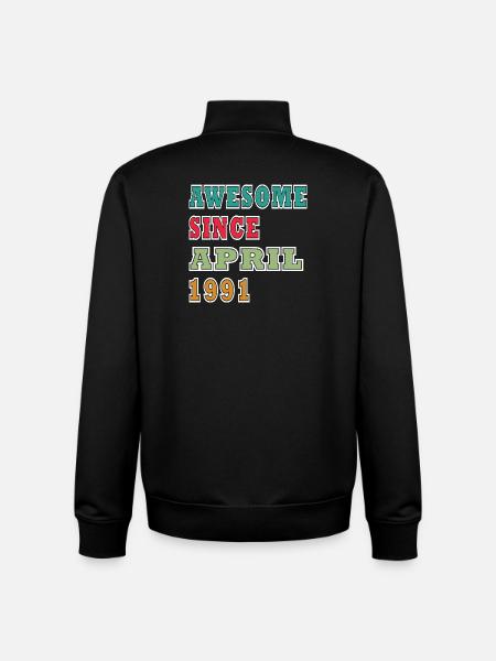 Retro April 1991 Anniversary - Unisex Organic Zip Sweatshirt by Stanley/Stella - black