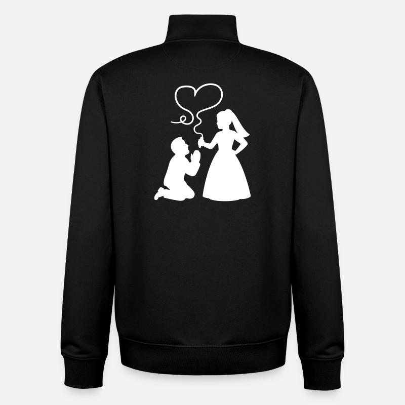 Brautpaar Ehepaar Hochzeit - Unisex Organic Zip Sweatshirt von Stanley/Stella - Schwarz