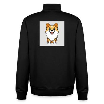 Dog Cartoon - Unisex Organic Zip Sweatshirt by Stanley/Stella - black - Back - AI Model Male 185 light (185cm)