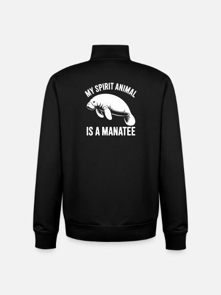 Manatee Spirit Animal - Unisex Organic Zip Sweatshirt by Stanley/Stella - black