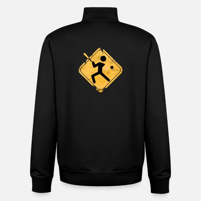 Silhouette de baseball avec batte - Sweat zippé unisexe en coton bio Stanley/Stella - noir
