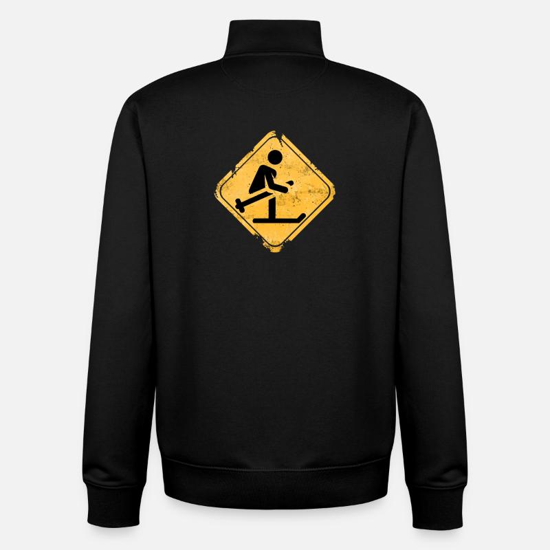 Warnzeichen Snowboard Silhouette - Unisex Organic Zip Sweatshirt von Stanley/Stella - Schwarz