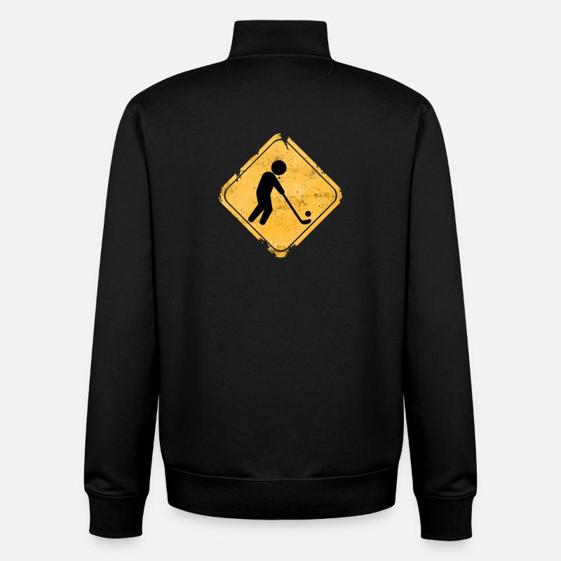 Rustik Sign Hockeysilhouette - Unisex Organic Zip Sweatshirt von Stanley/Stella - Schwarz
