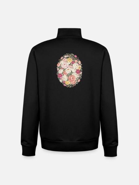 Pastel Blossom Oval Rose Bouquet - Unisex Organic Zip Sweatshirt by Stanley/Stella - black