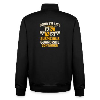 Too late because of geocaching - Unisex Organic Zip Sweatshirt by Stanley/Stella - black - Back - AI Model Male 185 light (185cm)